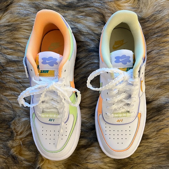 Nike Air Force 1 Shadow Platform Neon Orange and Green - Picture 7 of 8